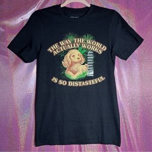 Attic Salt “The Way The World Actually Works Is So Distasteful” Dog T-Shirt